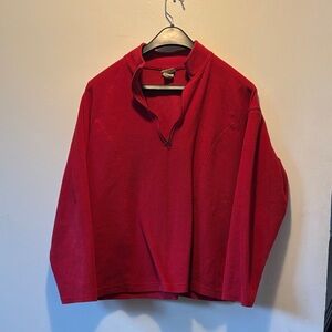 3/$5🌷L.L.Bean Bright Red Fleece Pullover